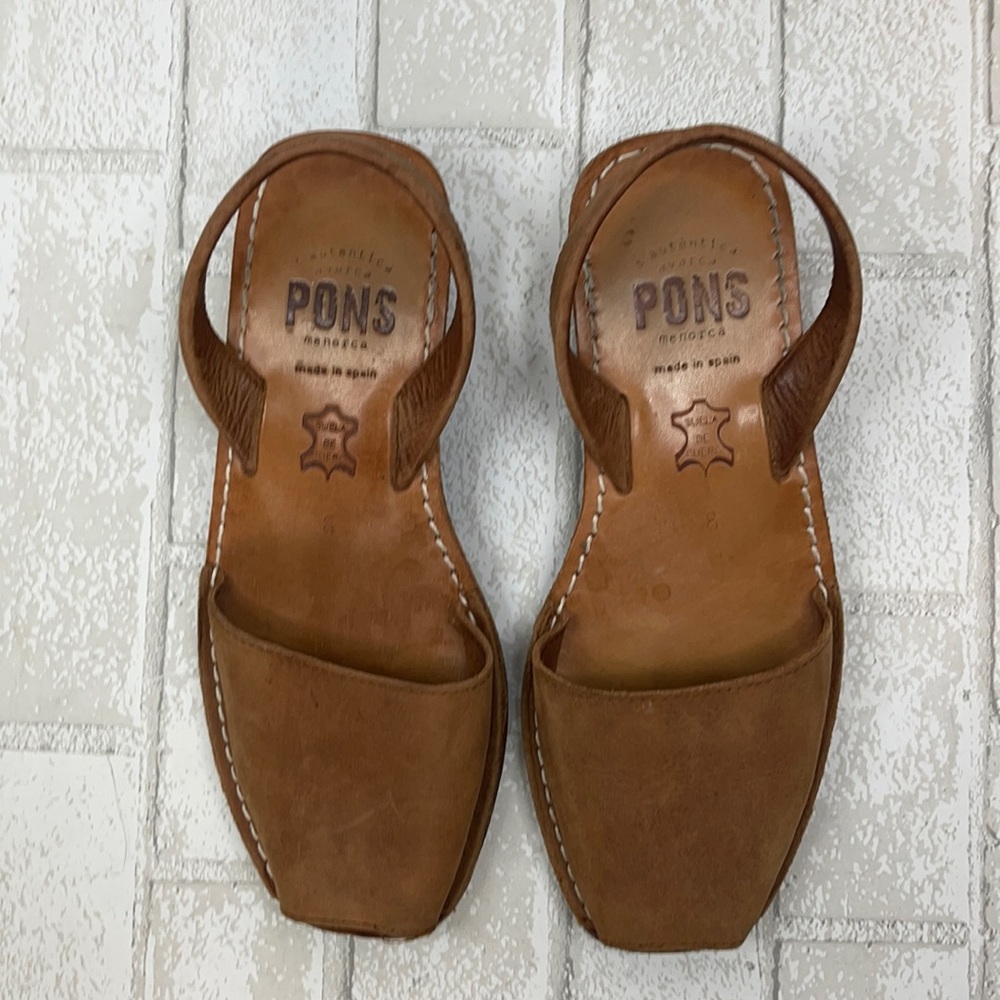 PONS Avarcas Classic Wedge Brown Sandals 8